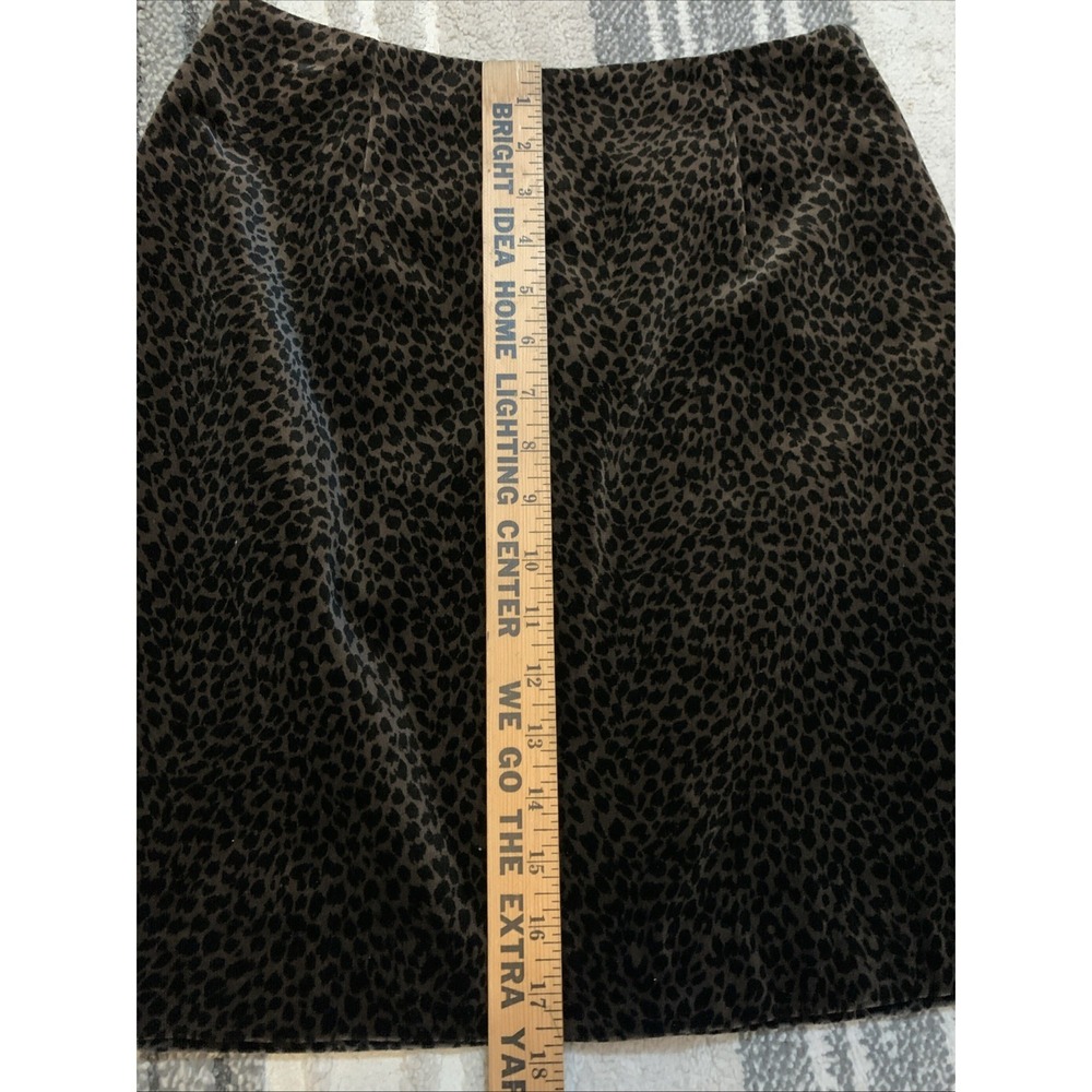 Vintage B.A.D  Velvet Leopard Print Mini Skirt Made in USA Y2K Animal‎ Print M - Picture 3 of 7